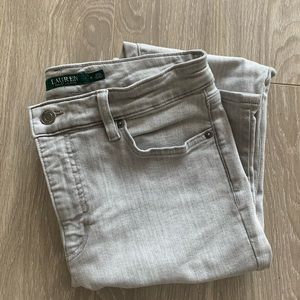 Ralph Lauren Premier Skinny Jeans Light Grey Sz 8
